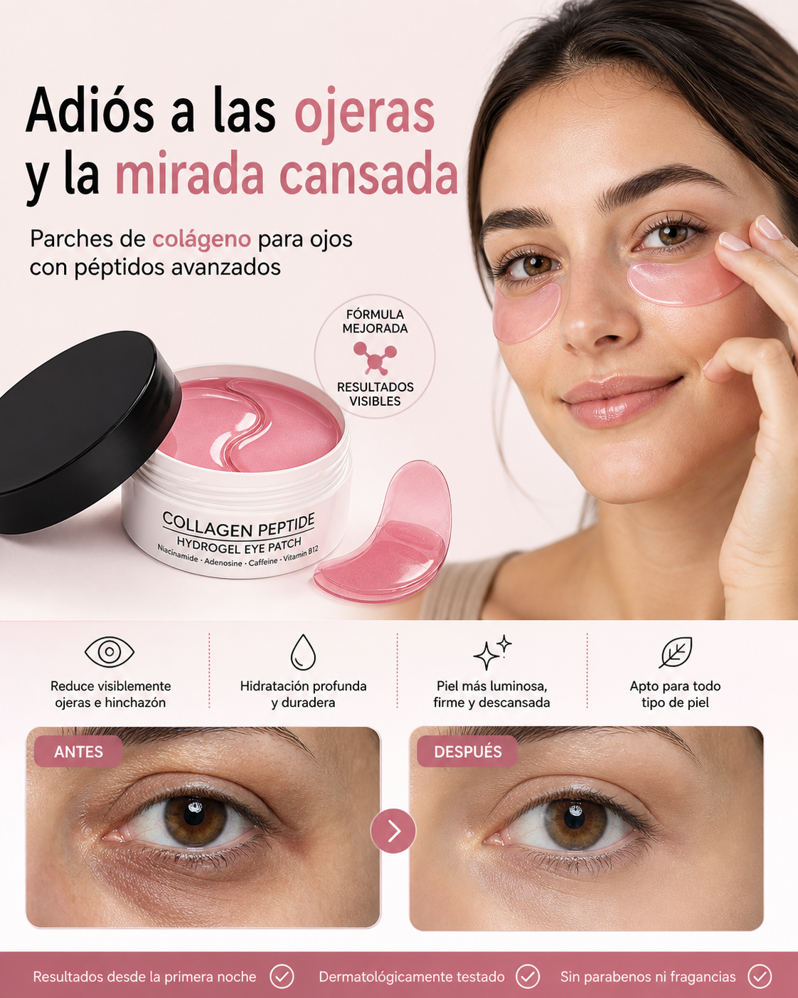 PEPTIDA™ Pink Collagen Patches — Despierta una mirada más joven y luminosa