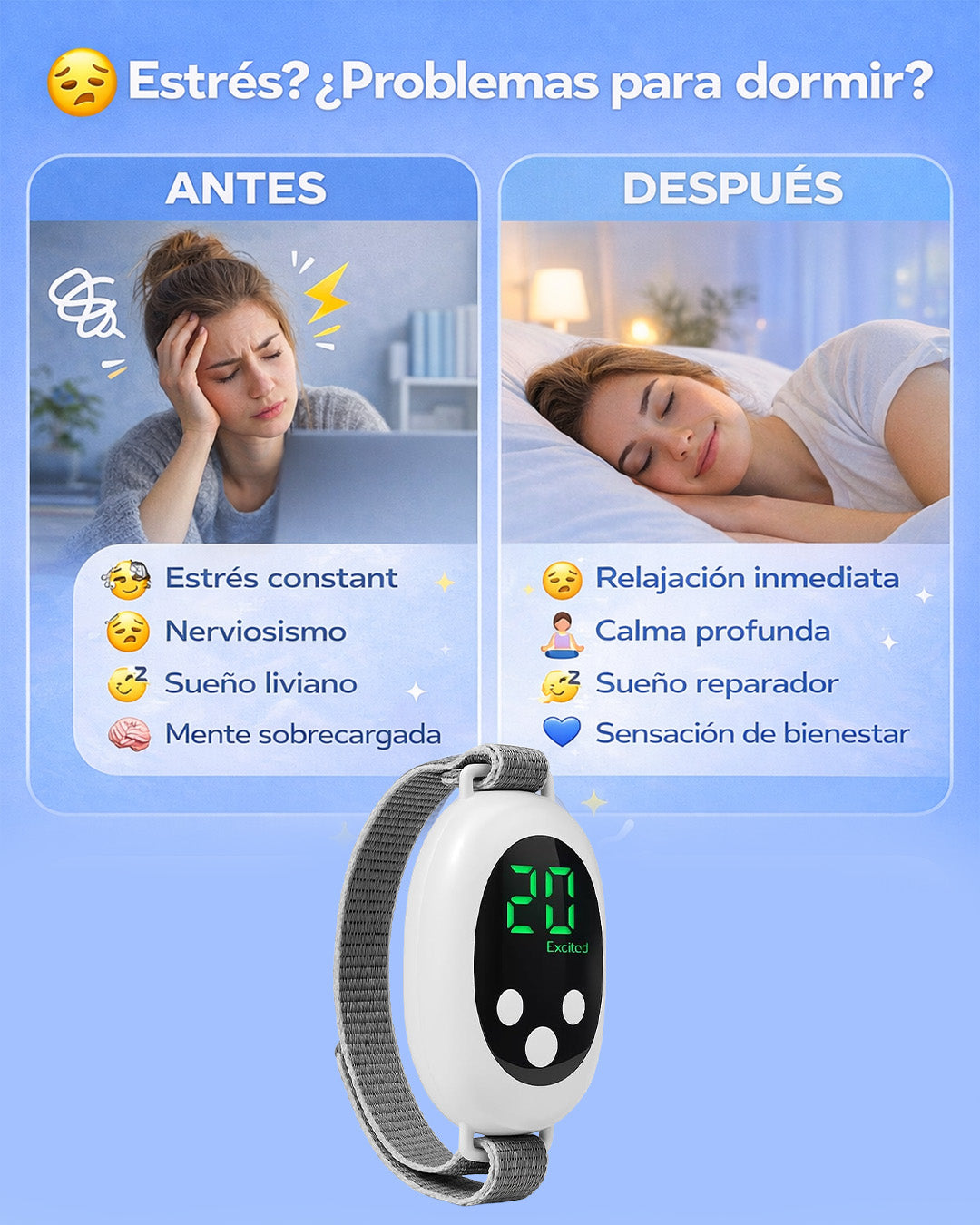 Masajeador de Mano Eléctrico | Alivio de Estrés y Ansiedad con Pulsos Eléctricos